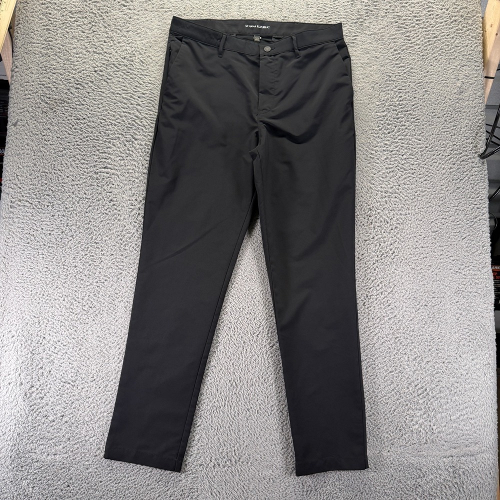 Banana Republic Pant Mens 36x34 Black Polyester Golf Straight Performance Sports